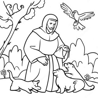 Heilagur Frans Med Dyrum Litabok 101115-39561