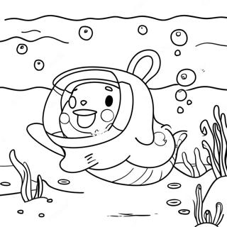 Sandy Cheeks Neðansjávarævintýri Litabók Litasíður