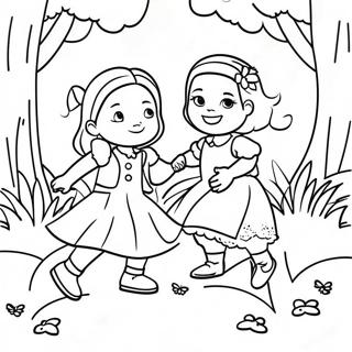 Leikandi Trinity Og Madison I Gardinum Litabok 105796-43317