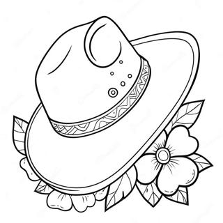 Saetur Cowboy Hattur Med Blomum Litunarsida 109058-45861