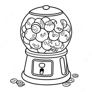 Gumball Vél Með Krökkum Litabók Litasíður