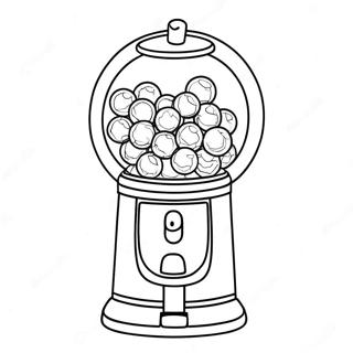 Gumball Vél Með Krökkum Litabók Litasíður