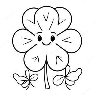 Big 4-H Clover With Smiling Face Coloring Page Litasíður