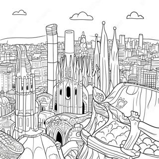 Litrikur Barcelona Skyline Teikningarsida 111782-48062