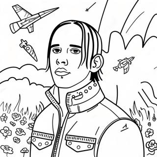 Travis Scott Med Astroworld Bakgrunni Litabok 113192-49286
