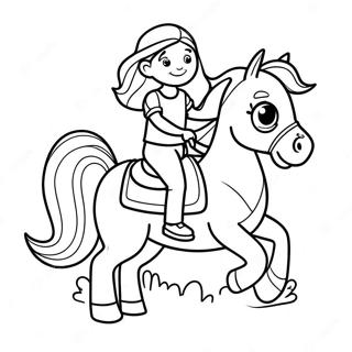 Saet Stelpa Ridandi Hestur Litabok 113757 49724