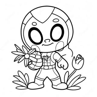 Dasamlegur Spiderman Halda Blomum Teikningarsida 115306-50930