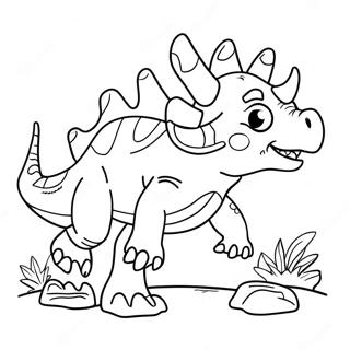 Giant Triceratops Charging Coloring Page Litasíður