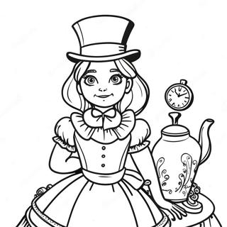 Steampunk Alice Í Undralandi Litasíður