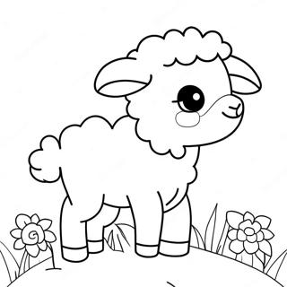 Lodid Lamb Med Blomum Litabok Litasíður