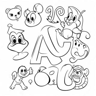 Ævintýralegt Disney Alphabet - Disney Alphabet Litasíður