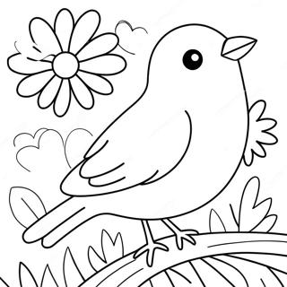 Litir Fuglar Og Lifleg Blom I Litabok 136541-68148