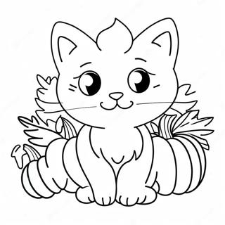 Saet Thakkargjord Katt Med Grasker Litabok 136772-68326