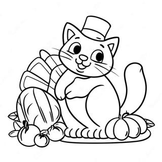 Leikandi Thakkargjord Katt Med Kalkun Litabok 136773-68478