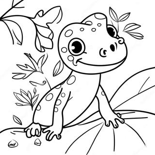 Hamingjusamur Gecko A Laufbladi Litabok 138516-69837