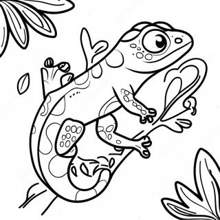 Hamingjusamur Gecko A Laufbladi Litabok 138516-69838