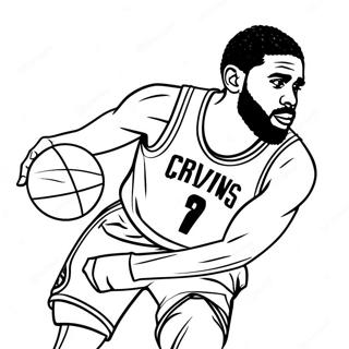 Kyrie Irving Að Drible Bolta Litunarsíða Litasíður