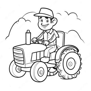 Teiknimyndartraktor Med Hamingjusomum Bonda Litabok 18162-3971