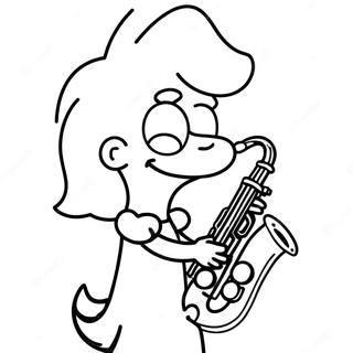 Lisa Simpson Spilandi Saxofon Litabok 19449-4254