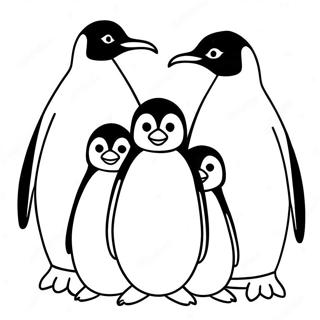 Lita Bok Dasamleg Pinguin Fjolskylda Teikningasida 19915-4349