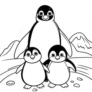Lita Bok Dasamleg Pinguin Fjolskylda Teikningasida 19915-4350