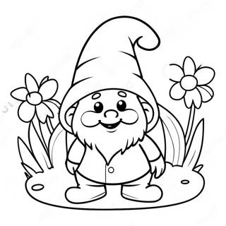 Hamingjusamur Dvergur Med Blomum Litabok 24441-5322