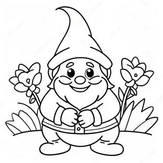 Hamingjusamur Dvergur Med Blomum Litabok 24441-5323