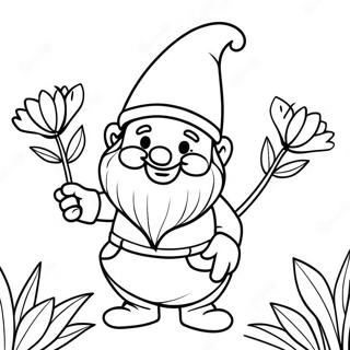 Hamingjusamur Dvergur Med Blomum Litabok 24441-5324