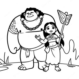 Maui Og Moana Ævintýri Litabók Litasíður