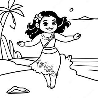 Moana Dansar Á Ströndinni Litabók Litasíður