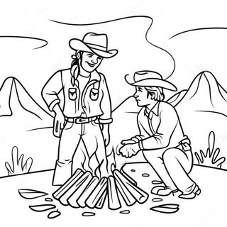 Cowboy Vid Eldstaedi Litabok 27379-5965