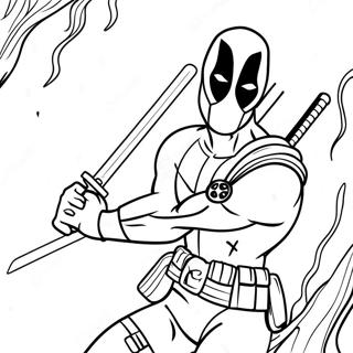 Fyndinn Deadpool Med Sverdum Litabok 30557-6659