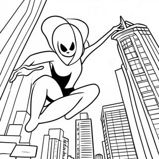 Spider Gwen Sveiflandi Um Borgina Litabok 32108-6993