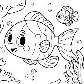 Bubble Guppies Kanna Kóralrif - Litasíða Litasíður