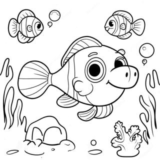 Bubble Guppies Kanna Kóralrif - Litasíða Litasíður