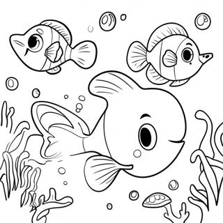 Bubble Guppies Kanna Kóralrif - Litasíða Litasíður