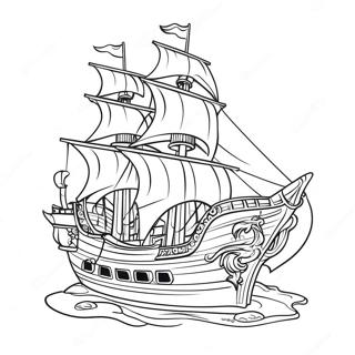 Storkostlegt Sjoraeningja Skip Med Fallbyssum Litabok 37172-8124