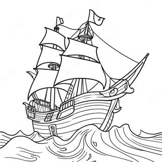 Gamaldags Sjoraeningja Skip I Stormasomum Sjo Litabok 37174-8131