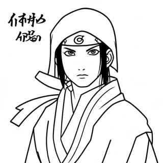 Itachi Uchiha Í Akatsuki Kápu Litabók Litasíður