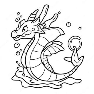 Gyarados Að Synda Í Hafinu Litabók Litasíður
