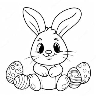 Páskabunny Með Litríkar Egg Litabók Litasíður