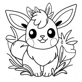 Eevee Med Blomakoronu Litabok Litasíður