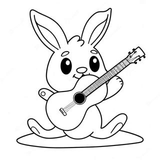 Bonnie Kaninn Spilar Gitar Litabok Litasíður