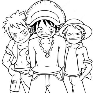 Luffy Með Vinum Litabók Litasíður