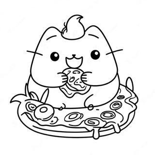 Saet Pusheen Ad Borda Pitsu Litabok Litasíður
