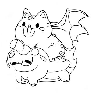 Leikandi Pusheen Ad Rida Drekka Litabok Litasíður