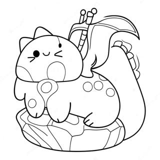 Leikandi Pusheen Ad Rida Drekka Litabok Litasíður