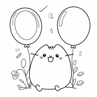 Hamingjusamur Pusheen Med Blodrur Litabok Litasíður