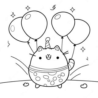 Hamingjusamur Pusheen Med Blodrur Litabok Litasíður