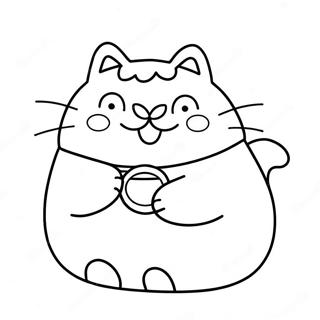 Fyndinn Pusheen Med Solgleraugu Litabok Litasíður